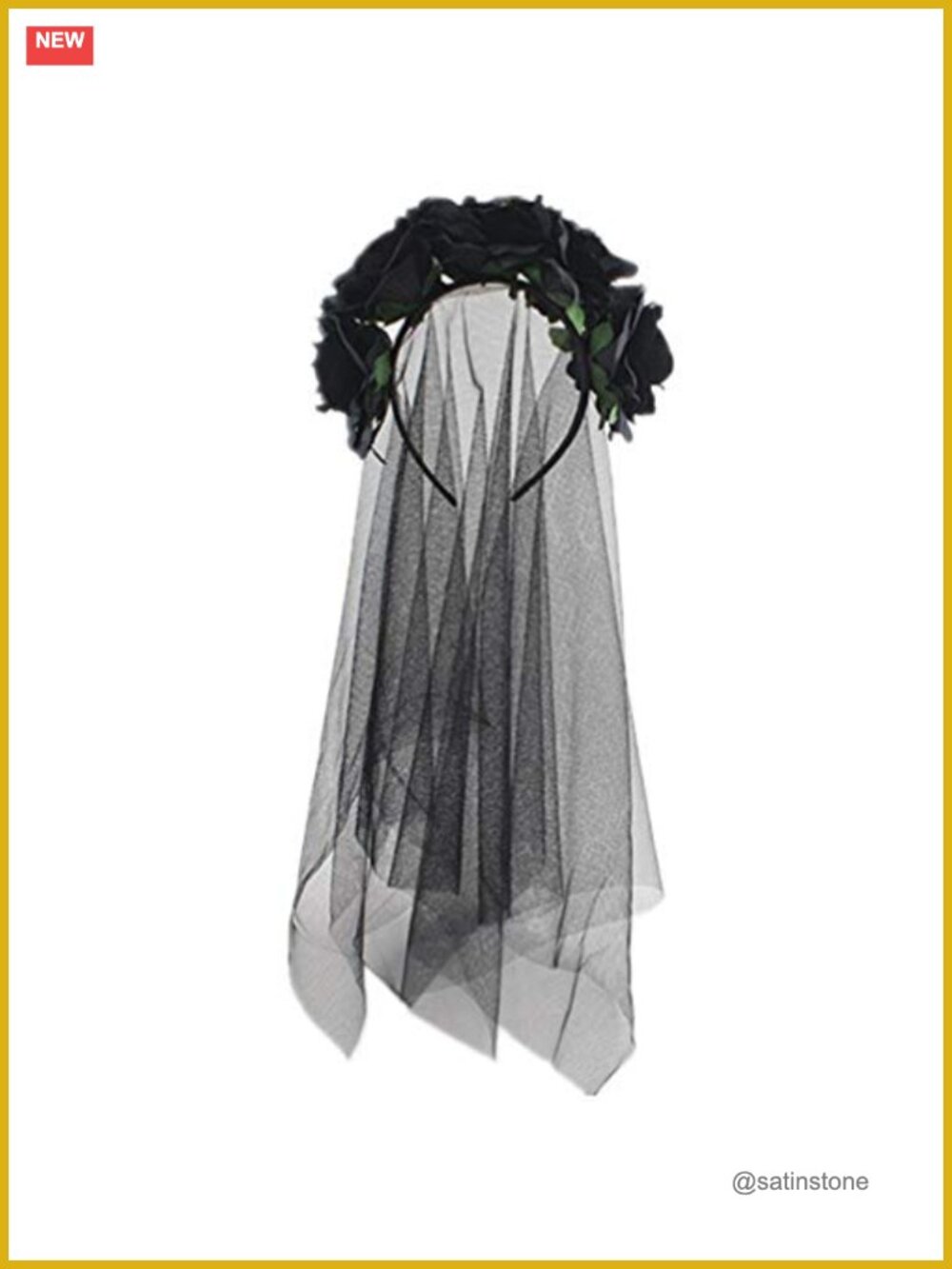 Rose Floral Crown Veil Day of Dead Headband Halloween Costume Headpiece
